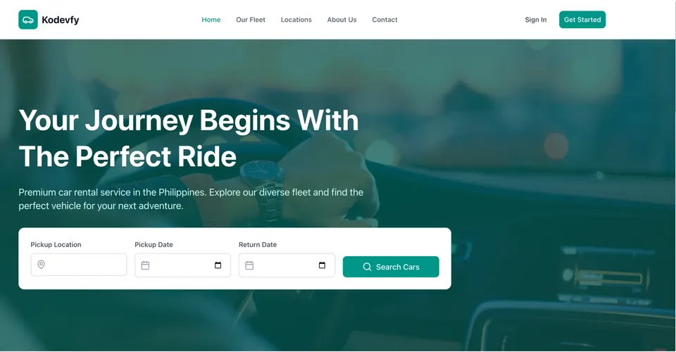 Online Car Rental Booking screenshot
