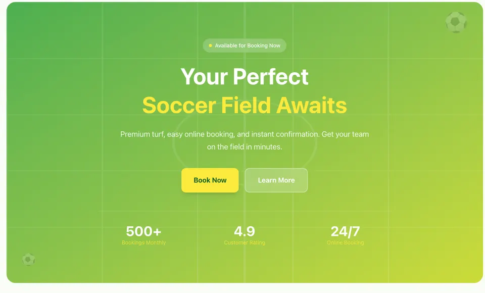Football Field Rental System screenshot